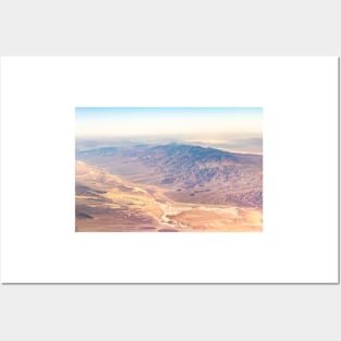 Bird's Eye View of Desert and Mountains from Flight Posters and Art
